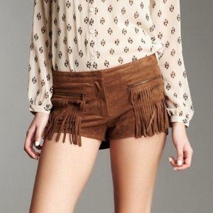 Weston Faux Suede Fringe Shorts